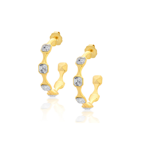 isharya Gold Moss Contrast Hoop Earrings Earrings Gold