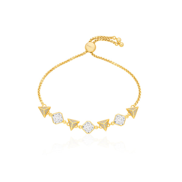 isharya Gold Moss Crystal Pyramid Bracelet Bracelets Gold