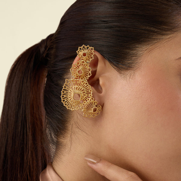 isharya Gypsy Soul Leaf Cascading Statement Earrings Earrings