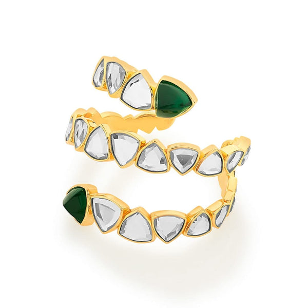 Isharya Inayat Green Hyrdo & Mirror Statement Cuff Cuff XS