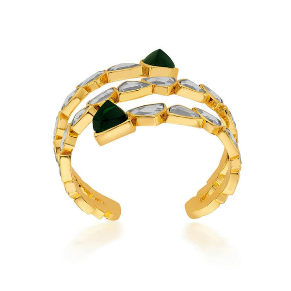 Isharya Inayat Green Hyrdo & Mirror Statement Cuff Cuff XS