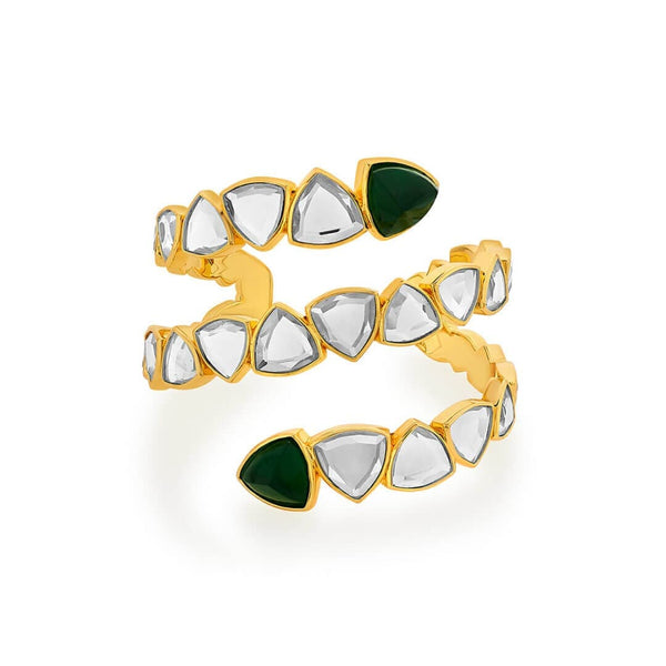 Isharya Inayat Green Hyrdo & Mirror Statement Cuff Cuff XS