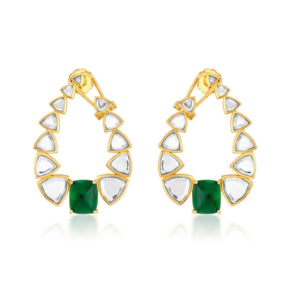 Isharya Inayat Mirror & Hydro Emerald Statement Earrings Earrings