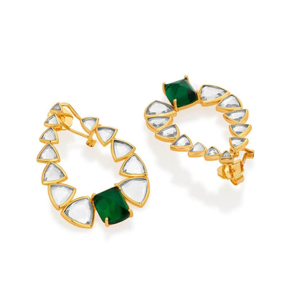Isharya Inayat Mirror & Hydro Emerald Statement Earrings Earrings