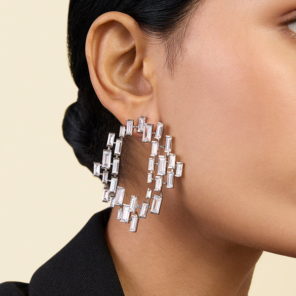 isharya Abstract CZ Statement Studs Earrings