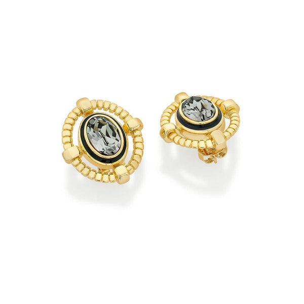 Isharya Amal Grey Crystal Studs Earrings Grey