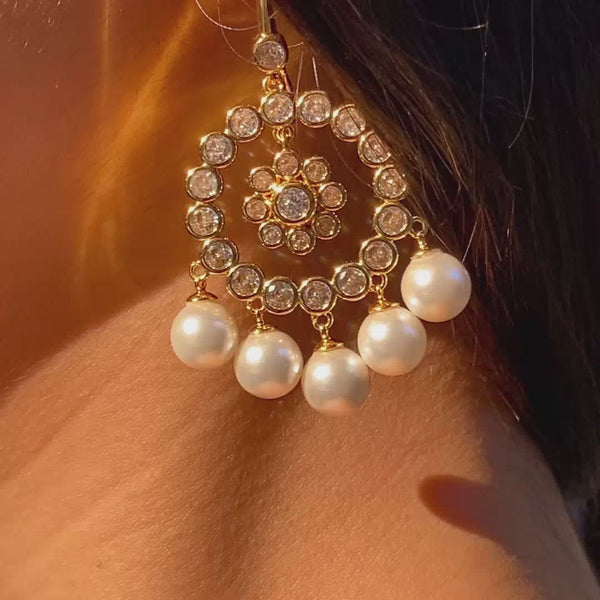 Isharya Amara CZ Pearl Jhumka Earring Earrings