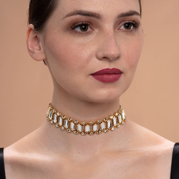Isharya Amara Mirror Choker Necklace Choker Gold