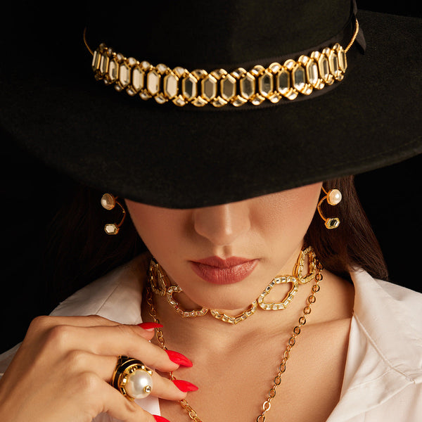 Isharya Amara Mirror Choker Necklace Choker Gold