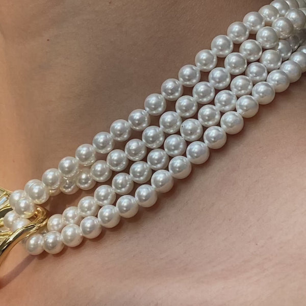 Isharya Amara Mirror Pearl Duo Necklace Necklaces