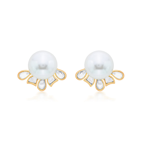 isharya Amara Pearl Flower Earrings Earrings White