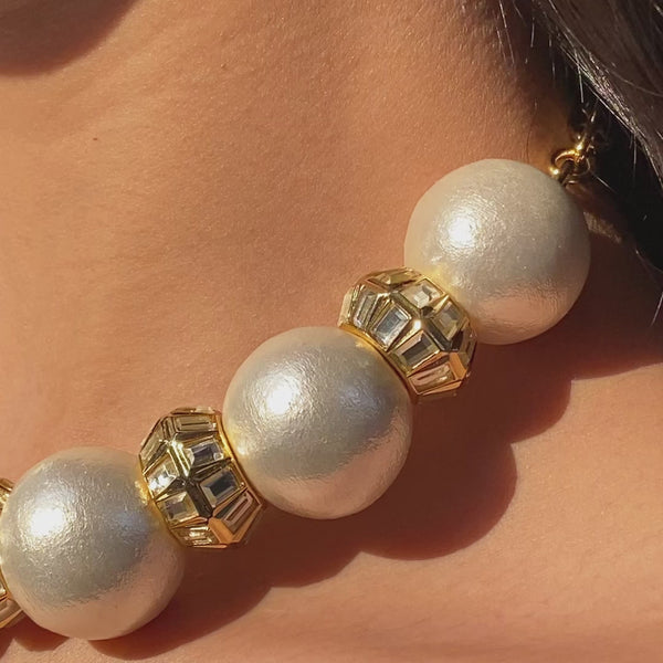 Isharya Amara Pearl Mirror Necklace Necklaces