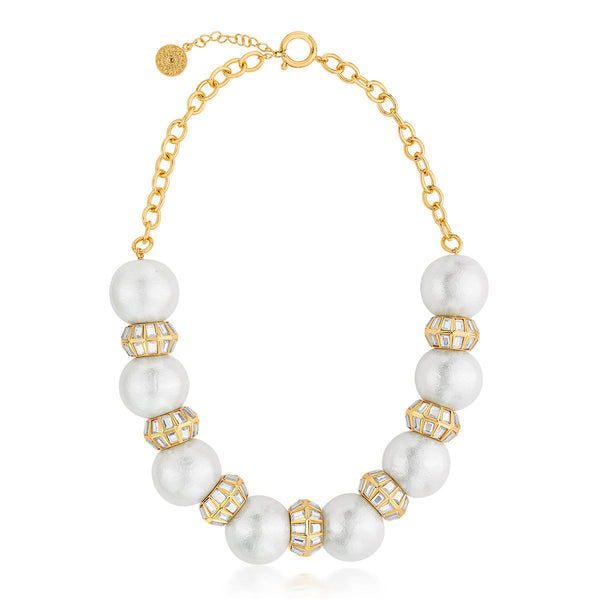 isharya Amara Pearl Mirror Necklace Necklaces