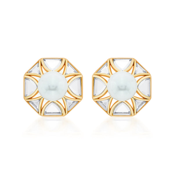 isharya Amara Pearl Octagon Earrings Earrings