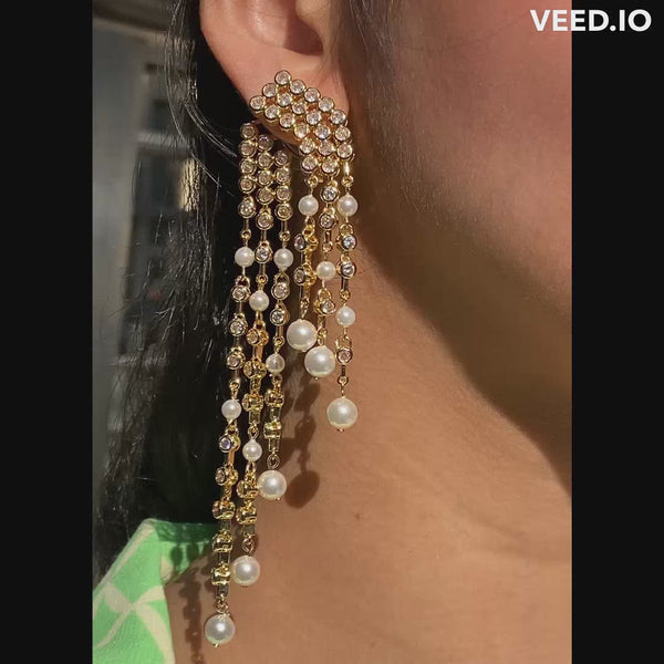 Isharya Amara Waterfall Pearl Earrings Earrings