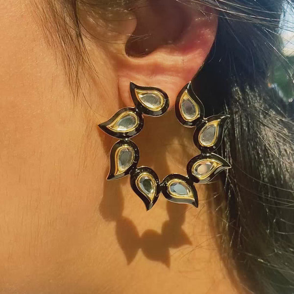 Isharya Amina Enamel Mirror Earrings Earrings