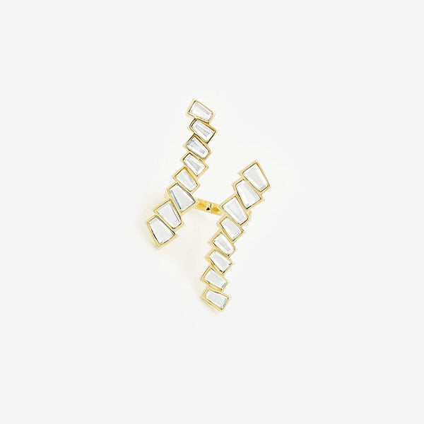 isharya Angel Dust Mirror Front Open Ring Rings