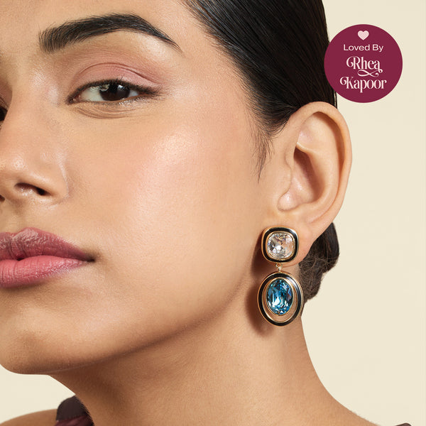 isharya Aqua Goals Mismatched Danglers Earrings