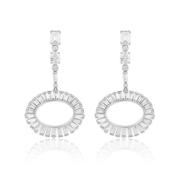 Isharya Art Deco Circle Danglers Earrings