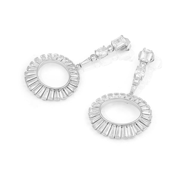 Isharya Art Deco Circle Danglers Earrings