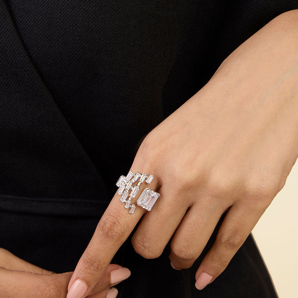 isharya Art Deco Cocktail Ring Rings