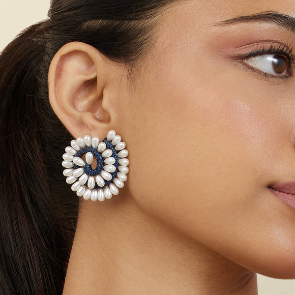 isharya Azure Pearl Stud Earrings Earrings