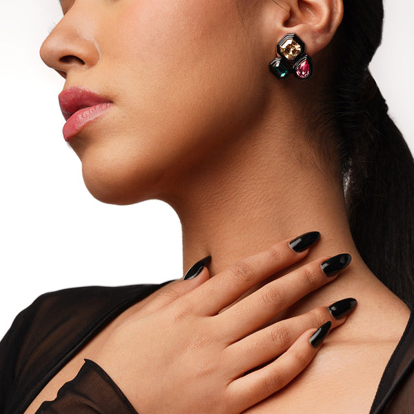 isharya Banger Trio Studs Earrings