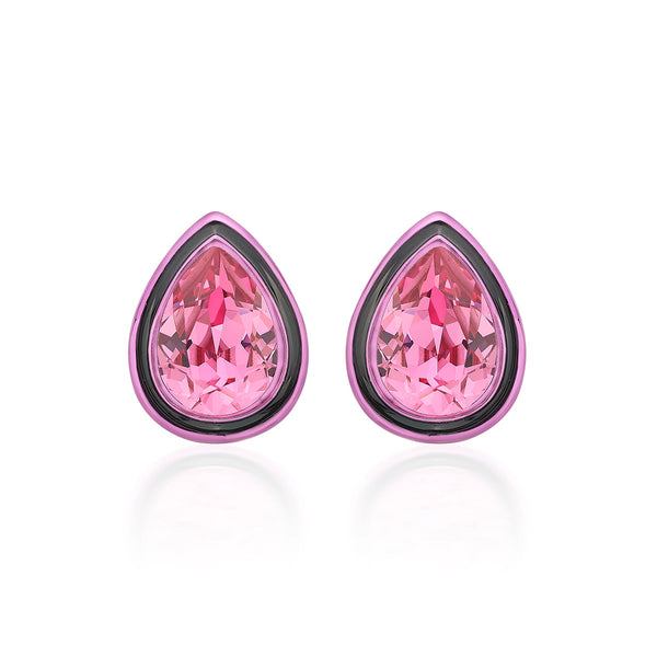 isharya Bisou Pink Crystal Studs Earrings