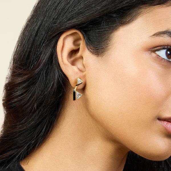 Isharya Black Triangles Earrings Earrings