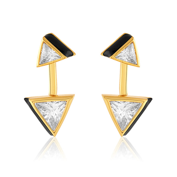 isharya Black Triangles Earrings Earrings