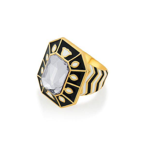 Isharya Blaze Chevron Crystal Ring Rings 5