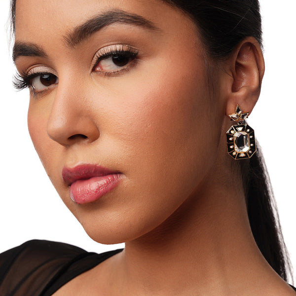 isharya Blaze Crystal Enamel Earrings Earrings