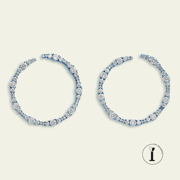 isharya Blue Circle Studs Earrings Blue