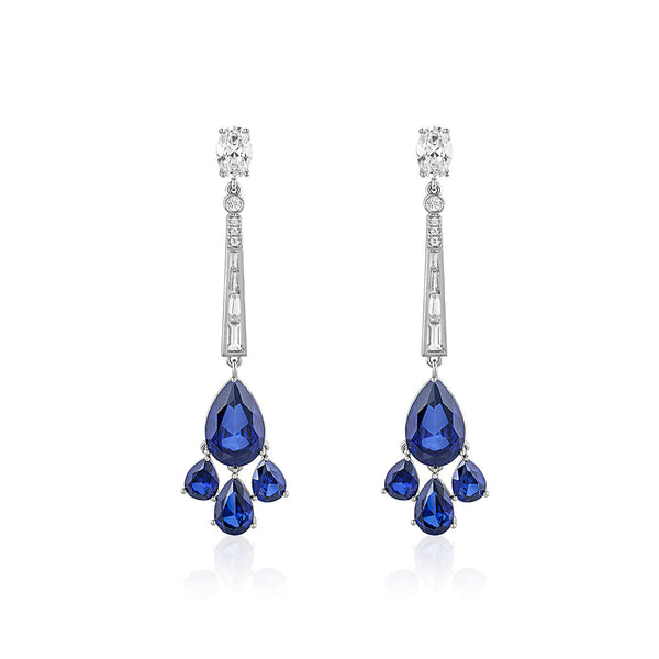 isharya Blue Corumdum Drop Danglers Earrings Blue