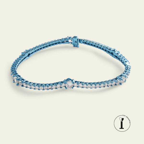 isharya Blue Heart Bangle Bracelets Blue