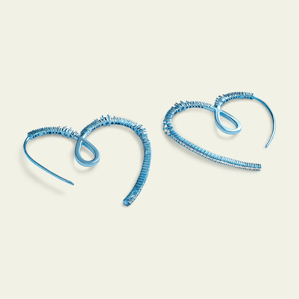 Isharya Blue Heart Hoops Earrings Blue