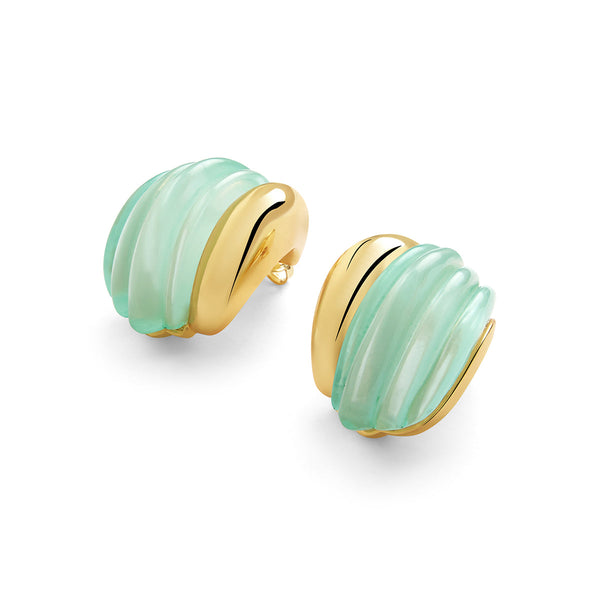 Isharya Blue Shell Hoops Earrings