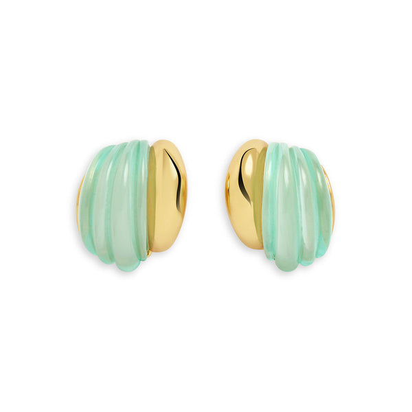 Isharya Blue Shell Hoops Earrings