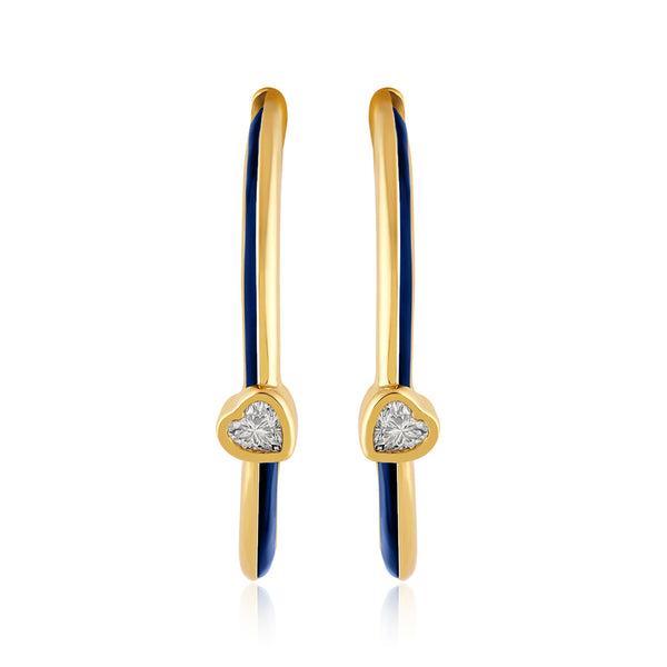 Isharya Blue Sweet Heart Hoops Earrings
