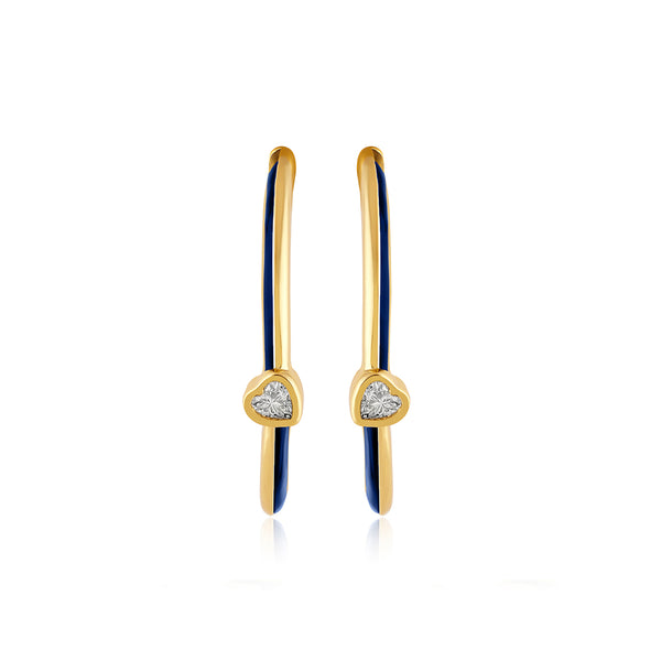 Isharya Blue Sweet Heart Hoops Earrings
