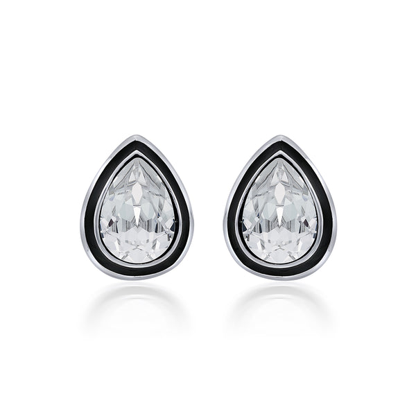 Isharya Bougie Crystal Studs Earrings Silver