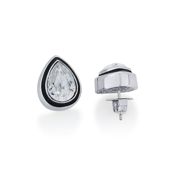 Isharya Bougie Crystal Studs Earrings Silver