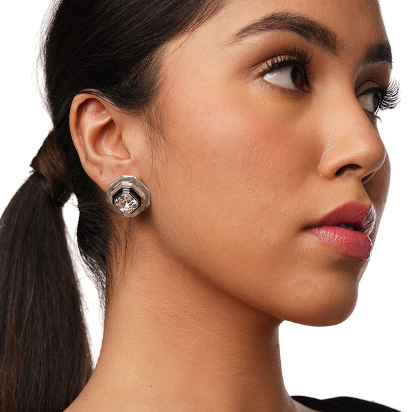 isharya Bougie Infinity Cut Crystal Studs Earrings