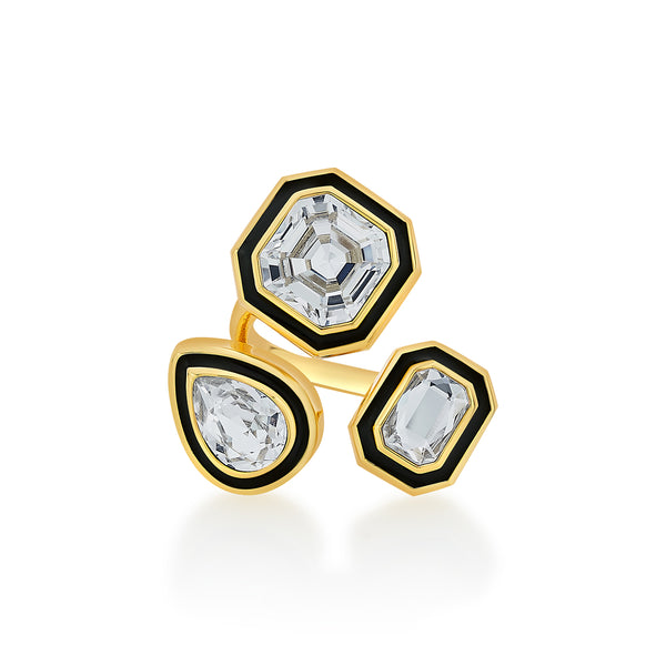 isharya Bougie Multi-Crystal Ring Rings Silver