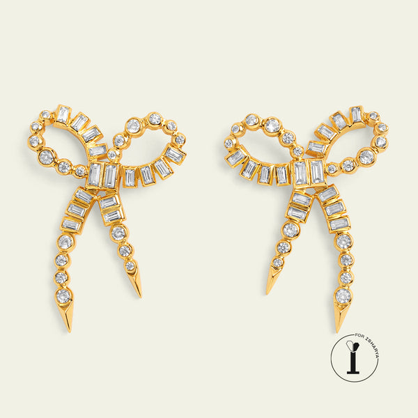Isharya Bow Spiked Studs Earrings