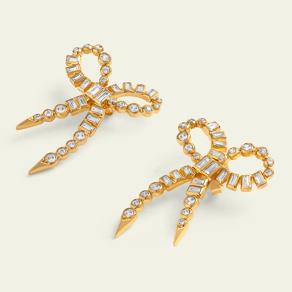 Isharya Bow Spiked Studs Earrings