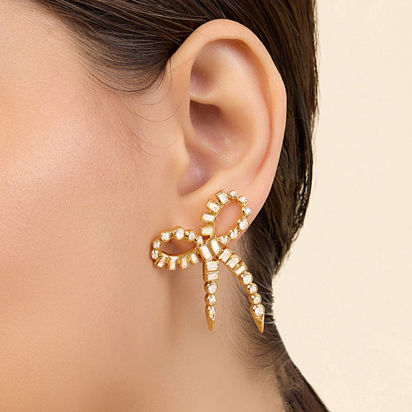 isharya Bow Spiked Studs Earrings