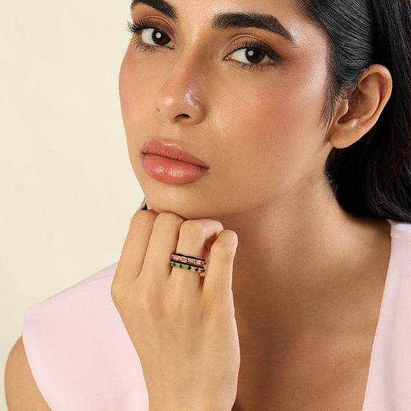 Isharya Celestial Duality Ring Stack Rings 6