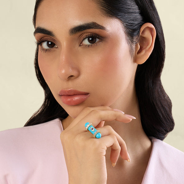 Isharya Celestial Turquoise Amulet Ring Rings 6
