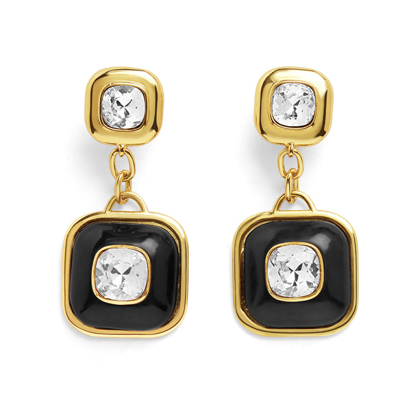 isharya Chunky Crystal Earrings Earrings Black